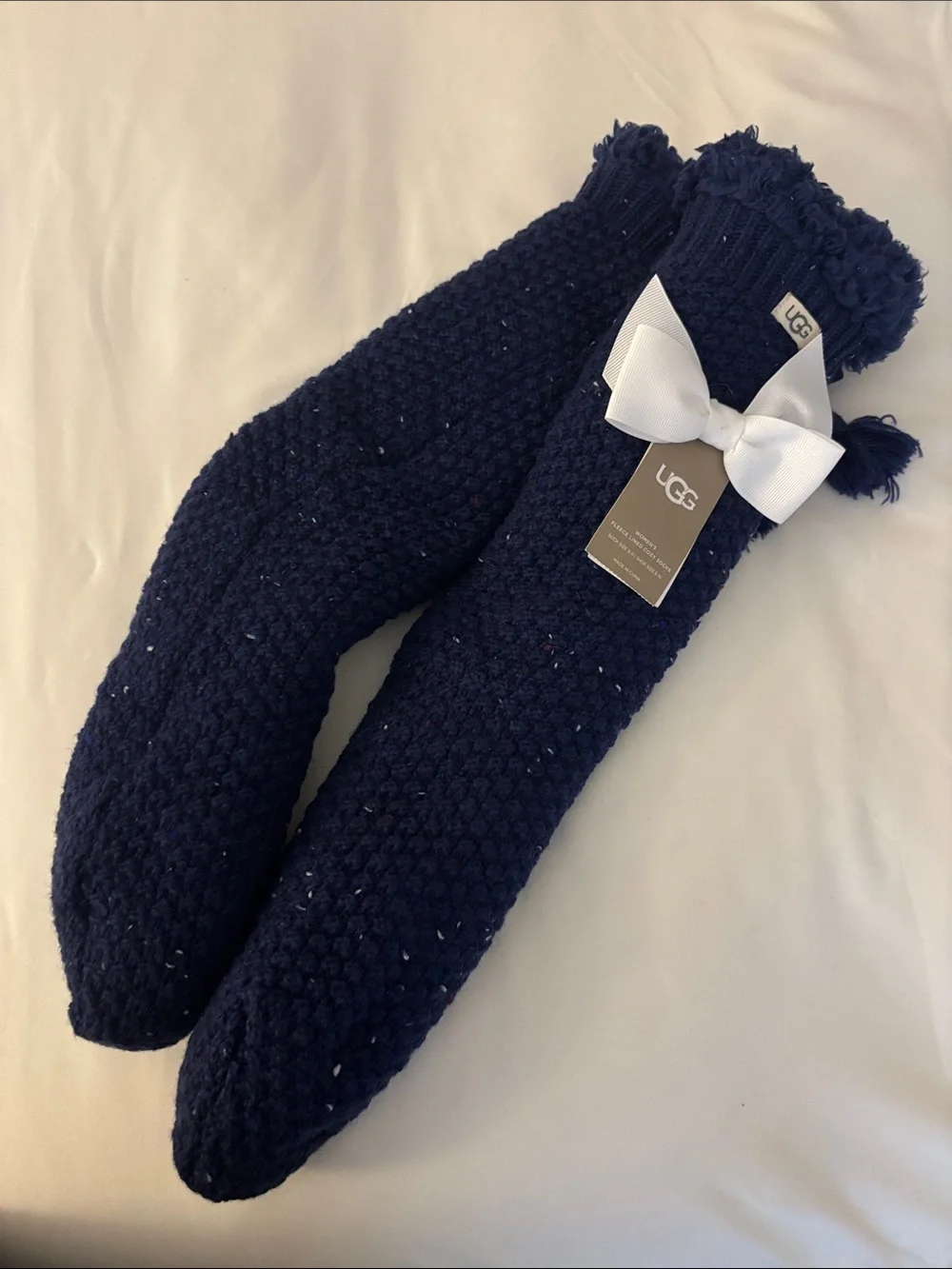 UGG Women’s Marlin Blue Fleece Lined Cozy Socks